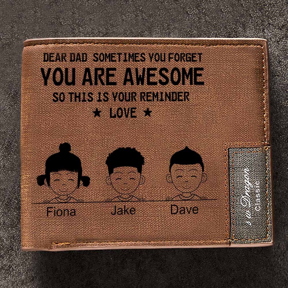 送給父親的禮物 定制錢包 個性化兒童形象男士雙折錢包 - PhotoMoonLampTW