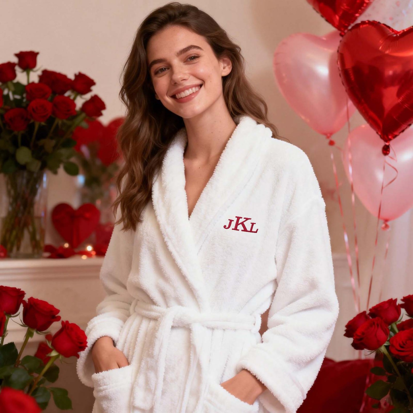 情人節禮物 訂製名字 羊毛絨浴袍 舒適柔軟家居服 送給新娘和伴娘的禮物 - PhotoMoonLampTW