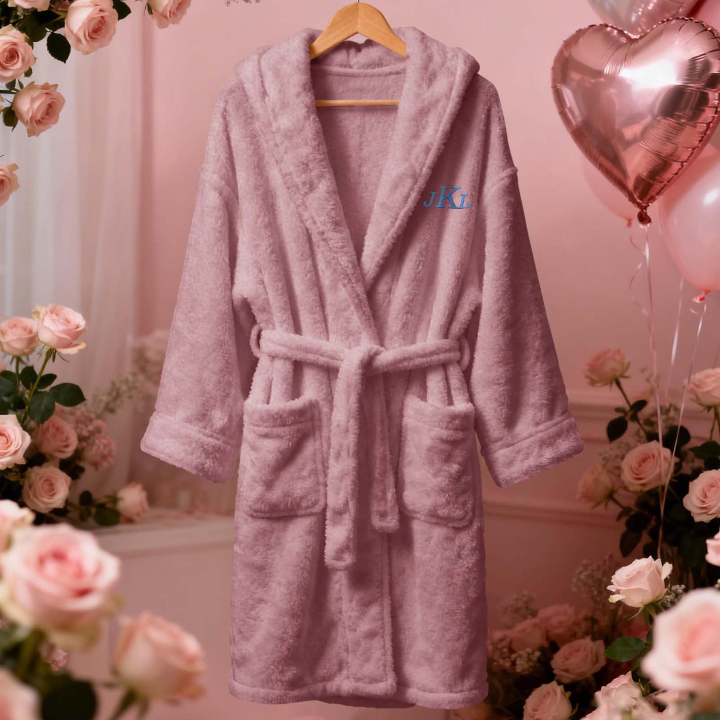 情人節禮物 訂製名字 羊毛絨浴袍 舒適柔軟家居服 送給新娘和伴娘的禮物 - PhotoMoonLampTW