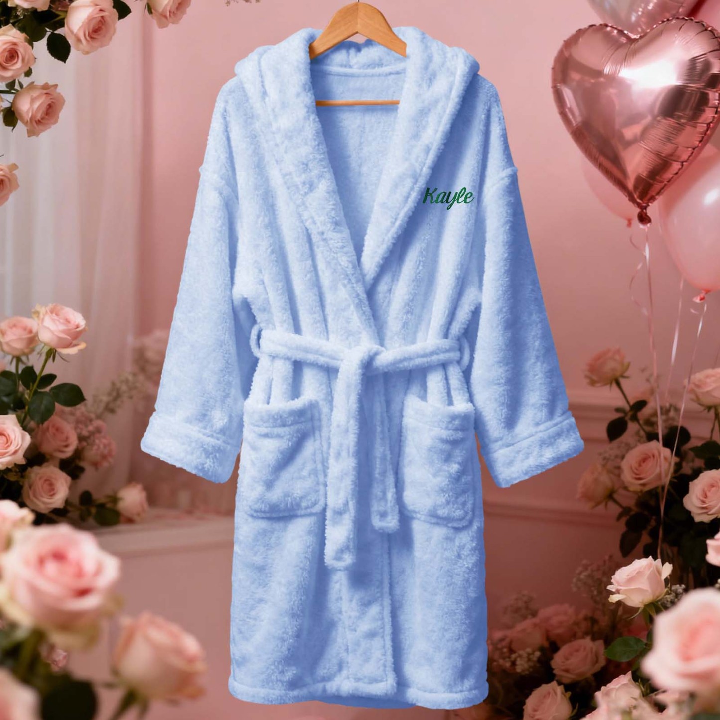 情人節禮物 訂製名字 羊毛絨浴袍 舒適柔軟家居服 送給新娘和伴娘的禮物 - PhotoMoonLampTW