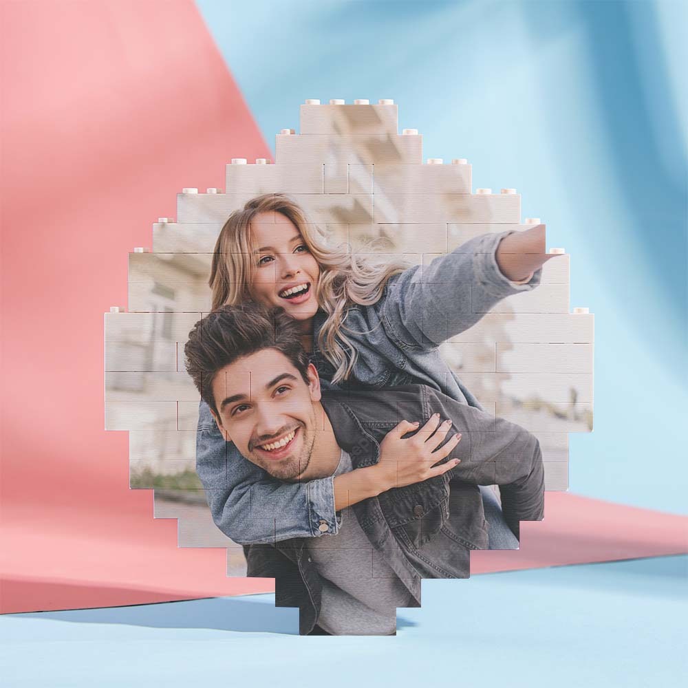 定制音樂密碼個性化積木拼圖圓形建築相框 - PhotoMoonLampTW