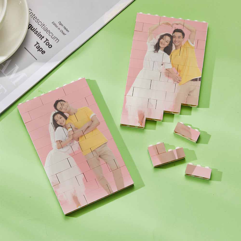 客製化雙面照片長方形積木拼圖