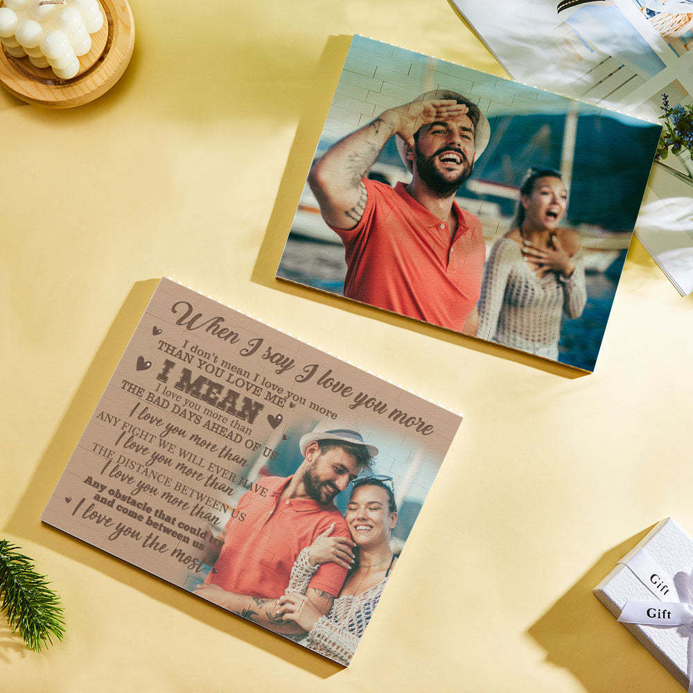 定制積木拼圖個性化相框我愛你 - PhotoMoonLampTW