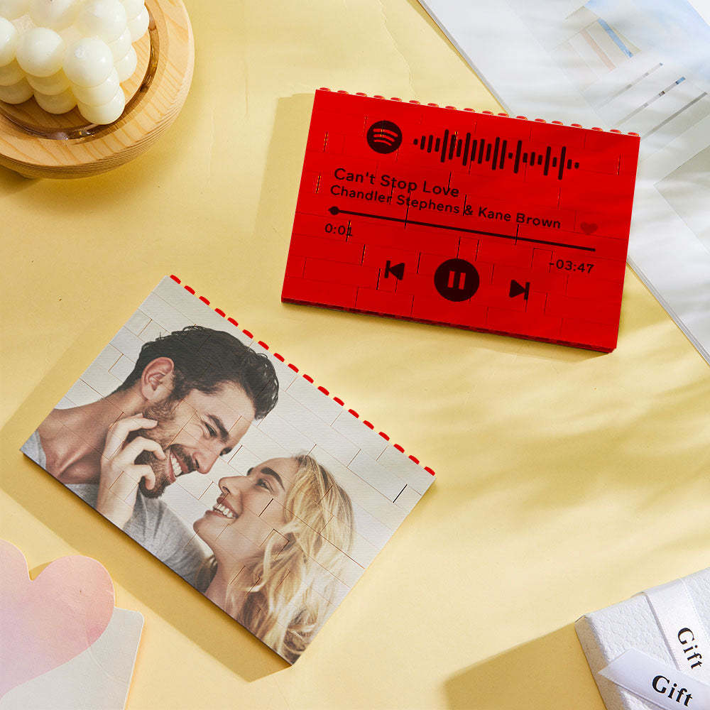 定制積木拼圖水平紅色照片積木聖誕禮物 - PhotoMoonLampTW