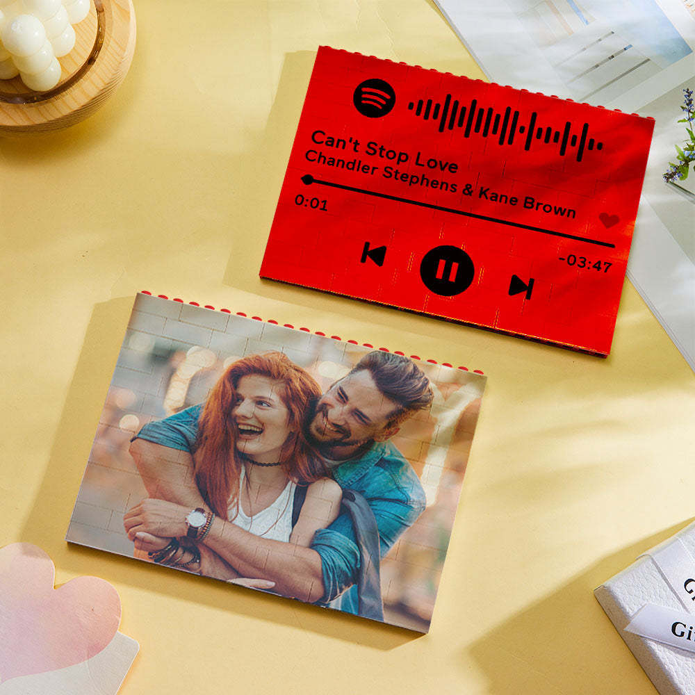 定制積木拼圖水平紅色照片積木聖誕禮物 - PhotoMoonLampTW