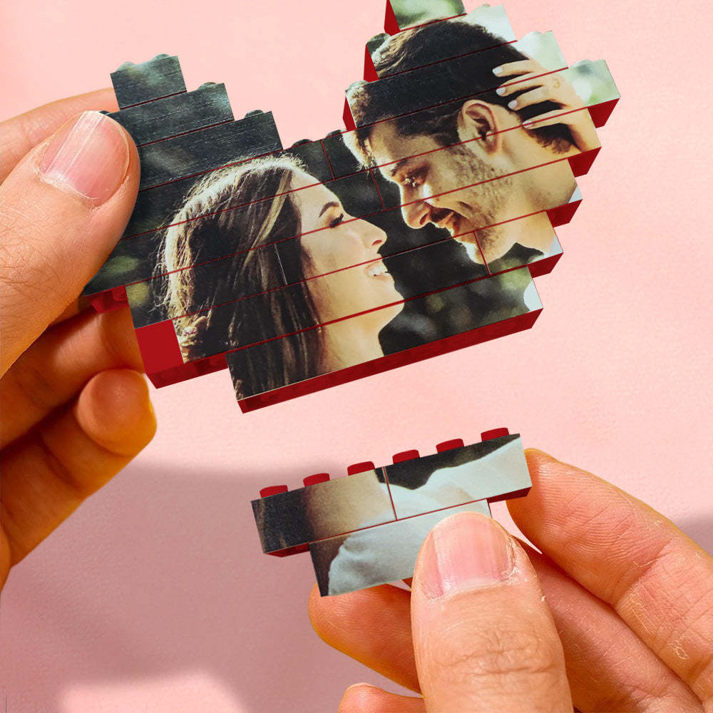 Custom Building Block Puzzle Block Love Photo Brick Puzzles Gifts for Lovers - PhotoMoonLampTW