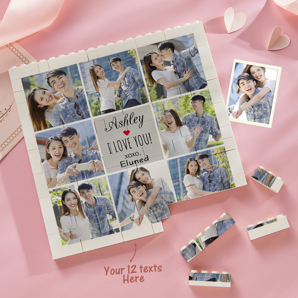 客製化正方形照片積木拼圖 I LOVE YOU