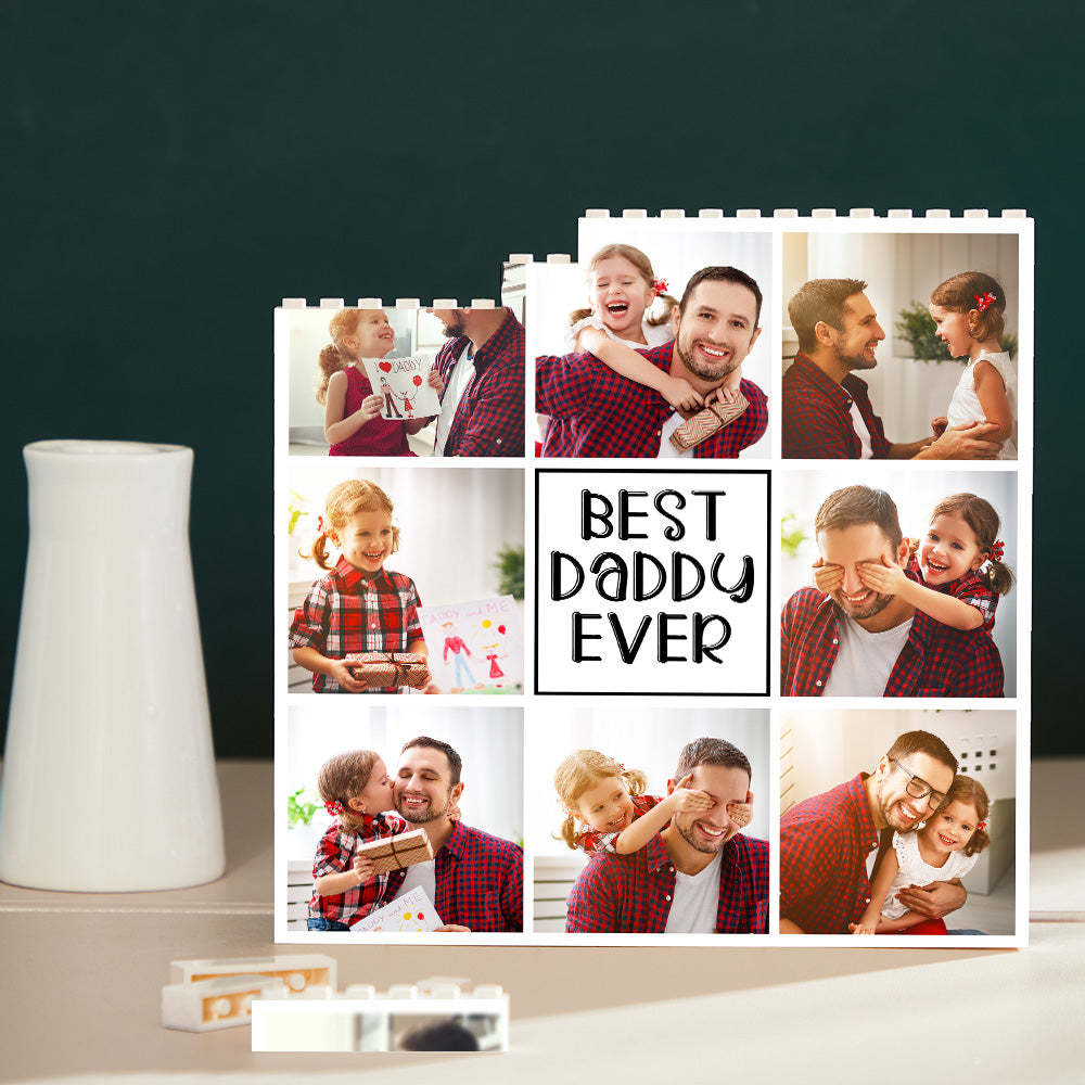 定制積木拼圖方形照片積木 Best Daddy Ever 父親節禮物 - PhotoMoonLampTW