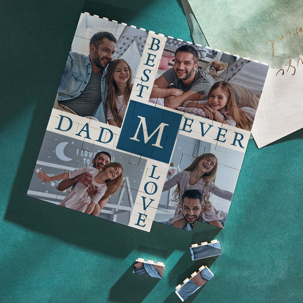 定制積木拼圖方形照片積木 Best Daddy Ever White - PhotoMoonLampTW