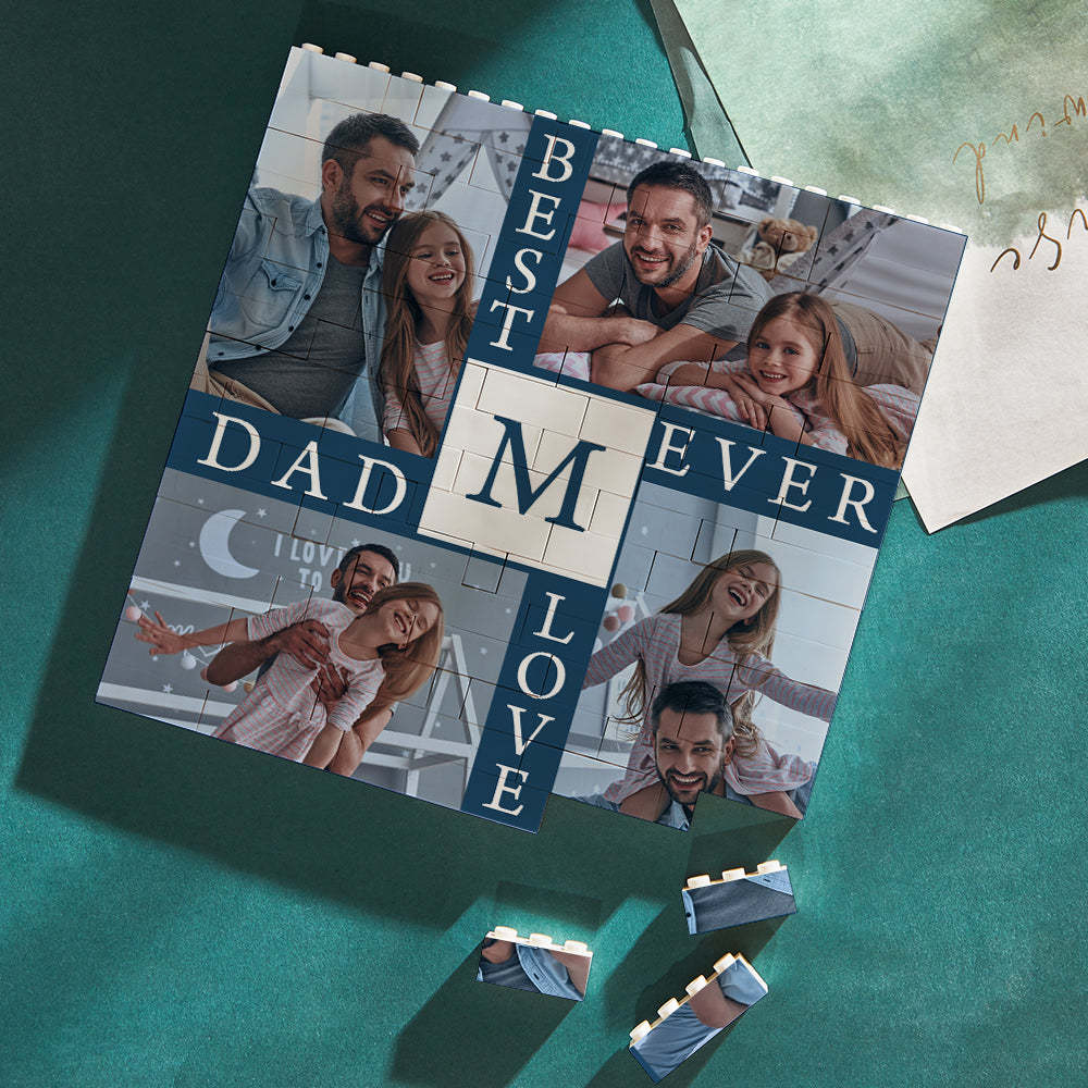 定制積木拼圖方形照片積木 Best Daddy Ever Blue - PhotoMoonLampTW