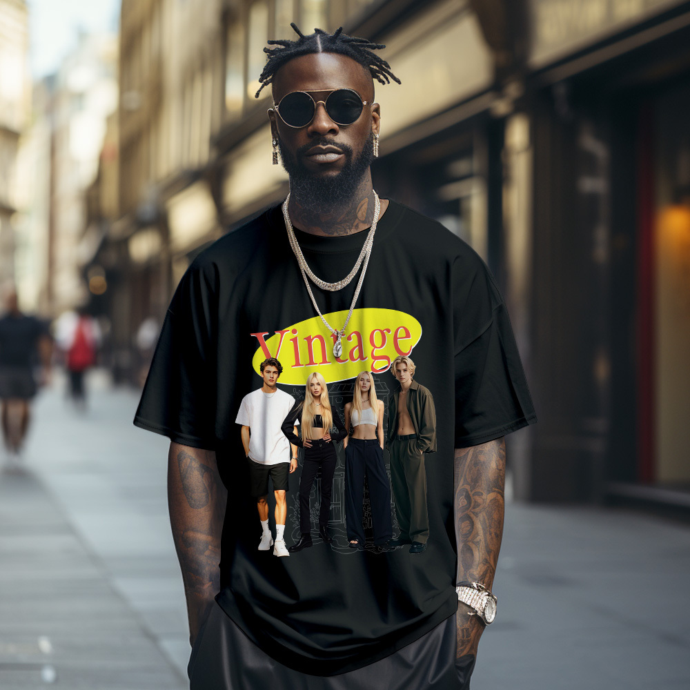 客製化復古照片 T 卹 個性化復古 T 卹,適合送禮 90 年代復古禮物給他 - PhotoMoonLampTW