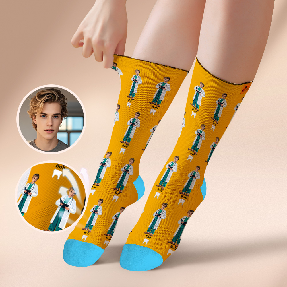 客製化臉部襪子 #bff 添加多張照片 送給閨蜜的個人化臉部襪子 - PhotoMoonLampTW