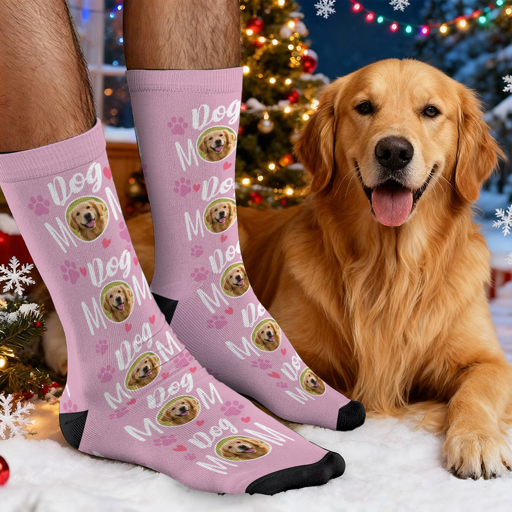 聖誕禮物 訂製寵物臉圖案襪子 彩色襪子 送給寵物愛好者的禮物