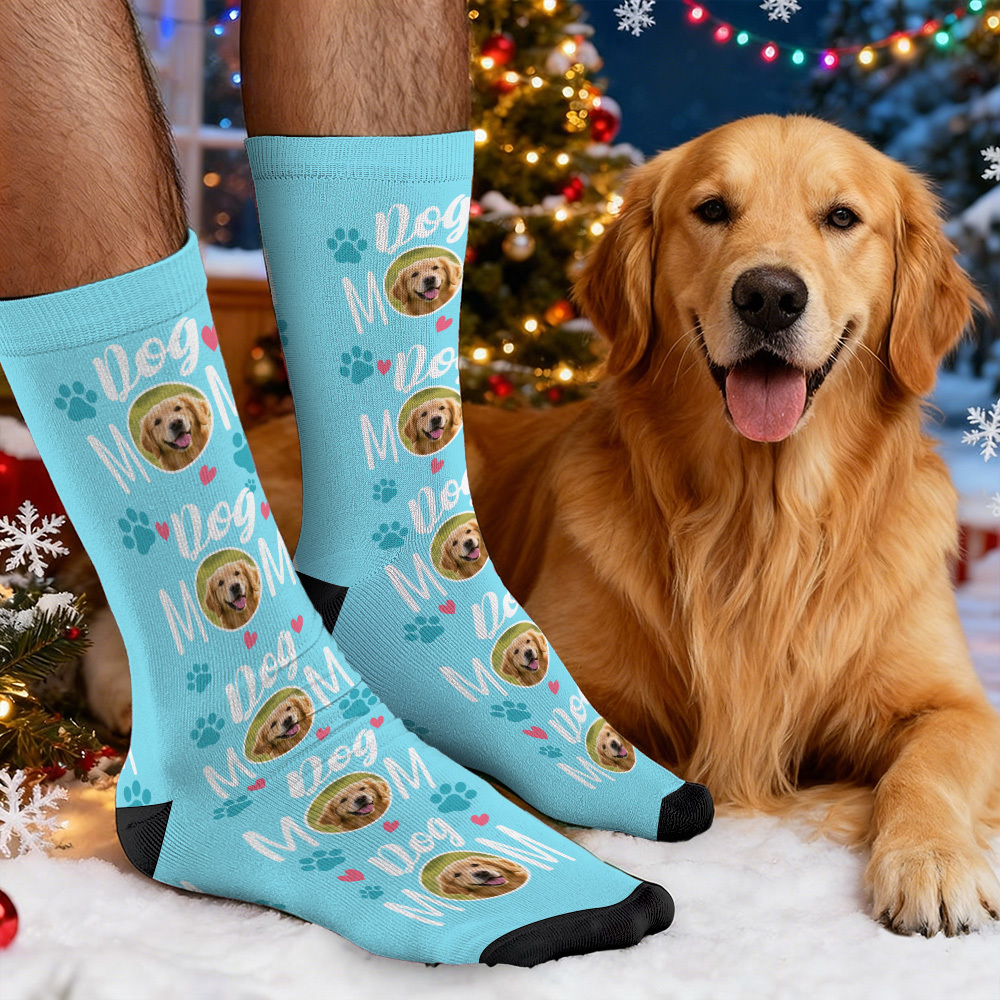 聖誕禮物 訂製寵物臉圖案襪子 彩色襪子 送給寵物愛好者的禮物 - PhotoMoonLampTW