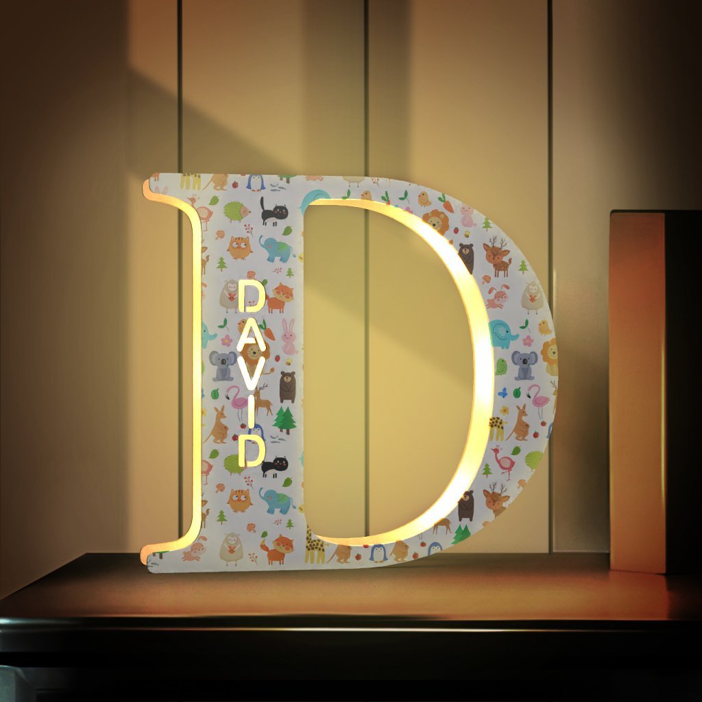 Custom Name Sign Up Letter Led Wooden Lamps Engraved Name for Couples & Friends & Family Gift