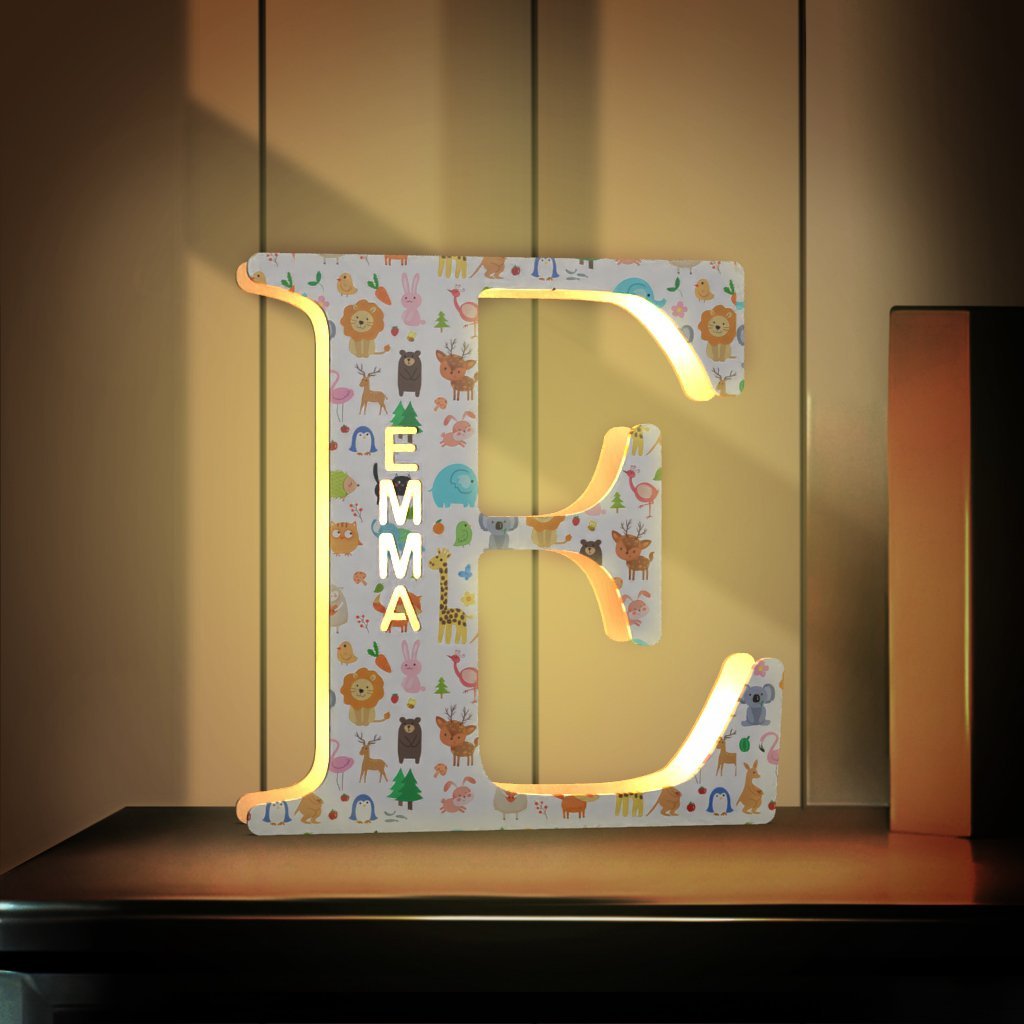 Custom Name Sign Up Letter Led Wooden Lamps Engraved Name for Couples & Friends & Family Gift