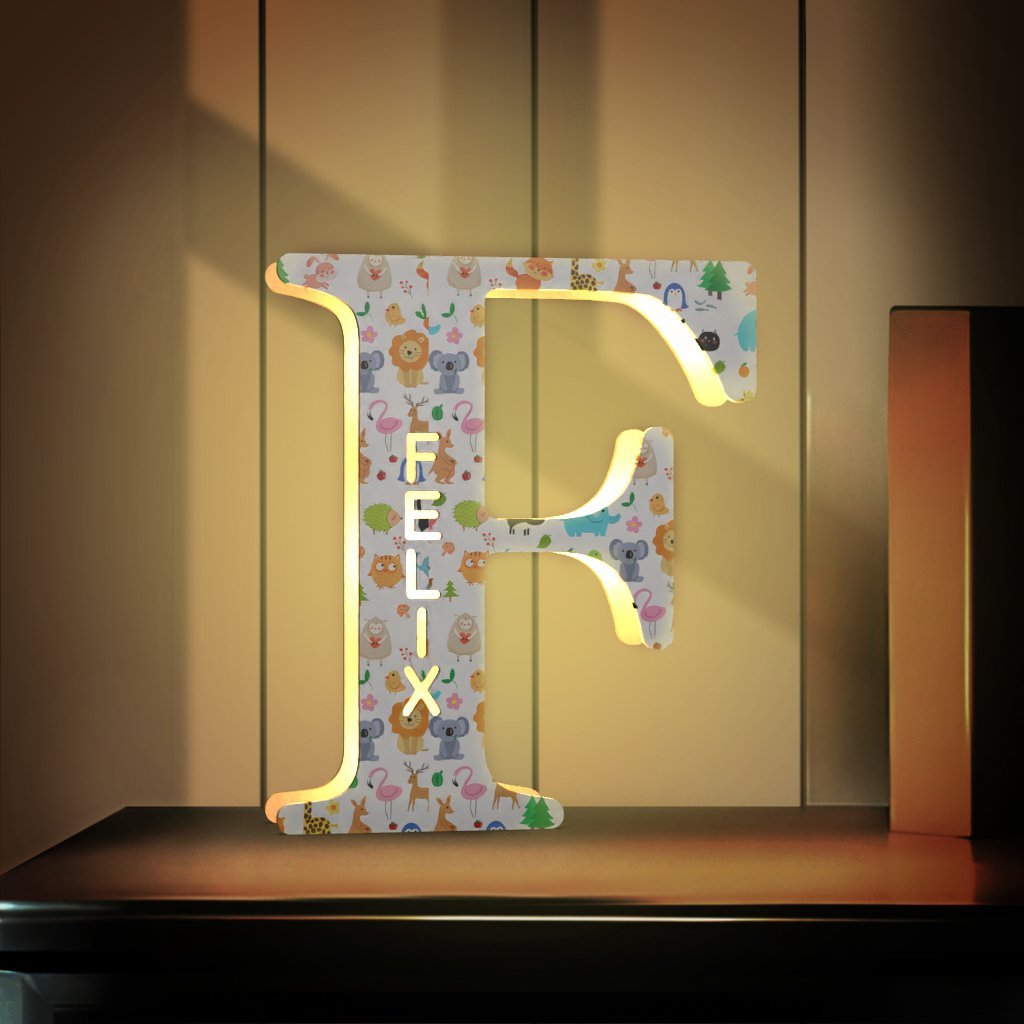 Custom Name Sign Up Letter Led Wooden Lamps Engraved Name for Couples & Friends & Family Gift