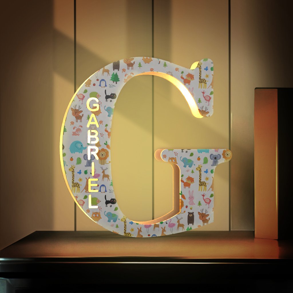 Custom Name Sign Up Letter Led Wooden Lamps Engraved Name for Couples & Friends & Family Gift