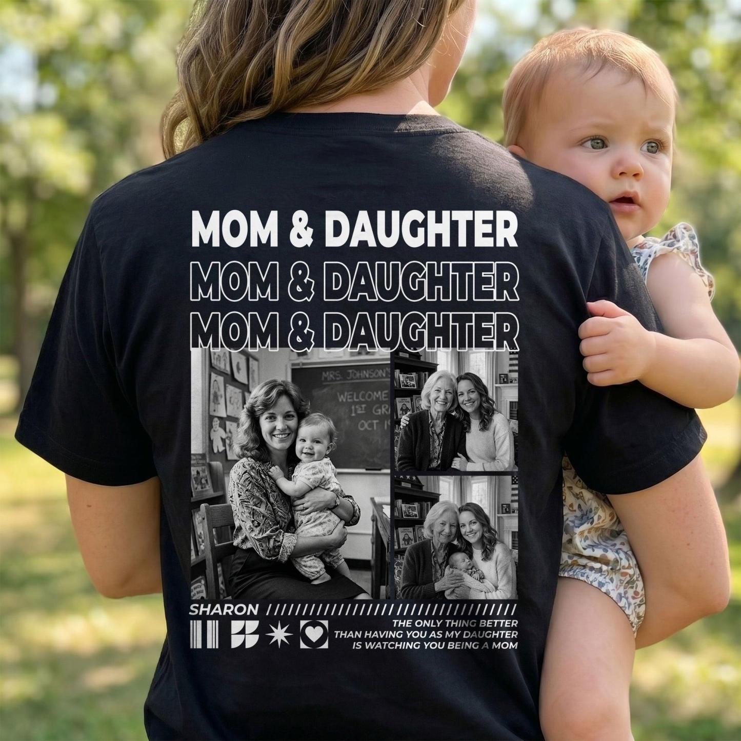 個人化媽媽和兒子/媽媽和女兒/爸爸和女兒襯衫 - 現代版家庭愛情引言父母 T 卹 - PhotoMoonLampTW