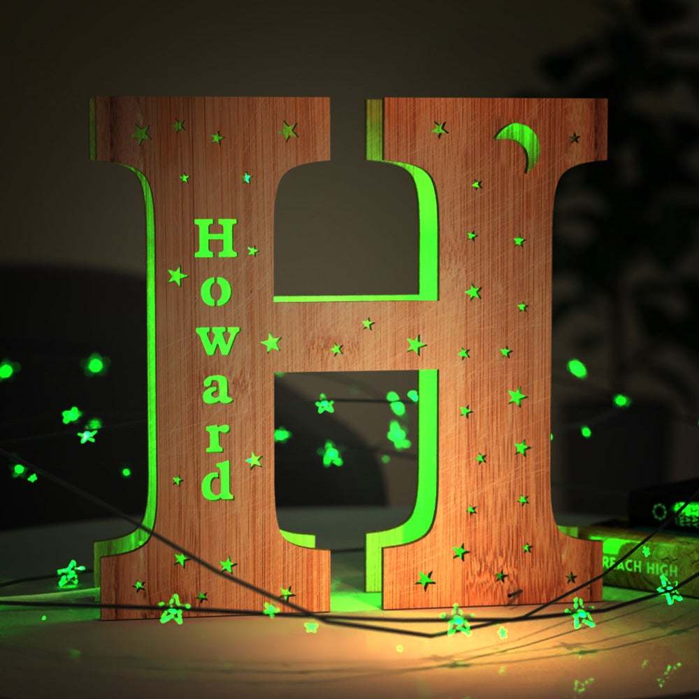 Custom Living Room Wall Decor Night Light Engraved Letter S  Household lights