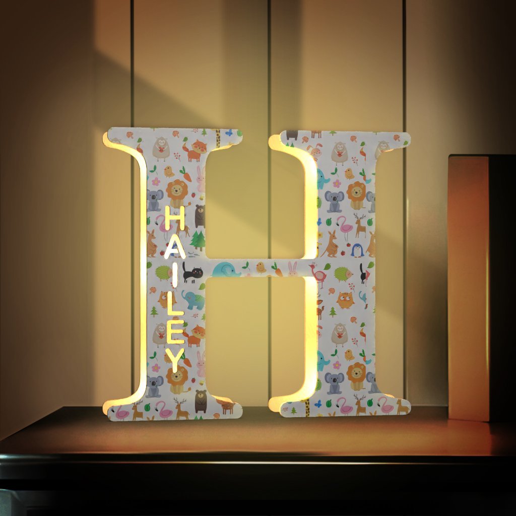 Custom Name Sign Up Letter Led Wooden Lamps Engraved Name for Couples & Friends & Family Gift