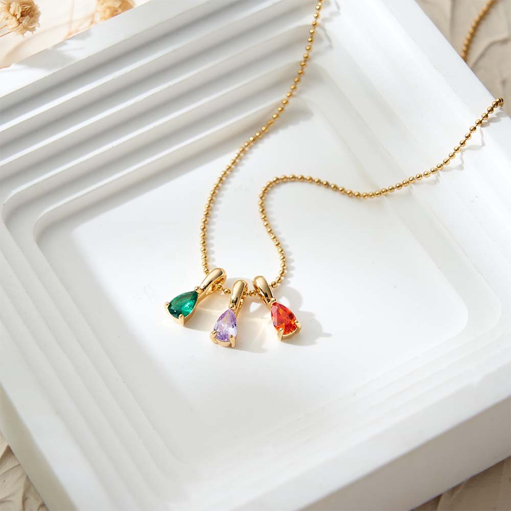 生日石項鍊,訂製珠寶週年紀念禮物,家庭禮物,生日禮物,奶奶項鍊,情人節禮物(送給她) - PhotoMoonLampTW