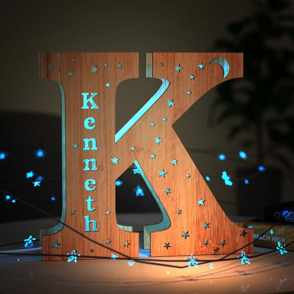 Custom Living Room Wall Decor Night Light Engraved Letter S  Household lights