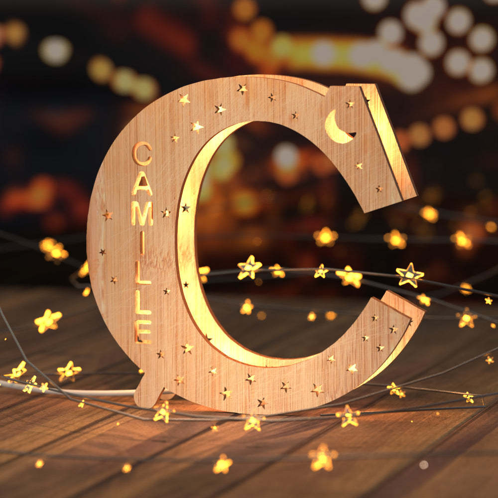 Custom Living Room Wall Decor Night Light Engraved Letter S  Household lights