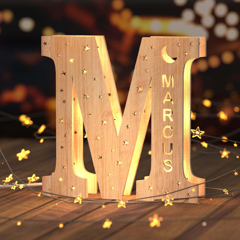 Custom Living Room Wall Decor Night Light Engraved Letter S  Household lights