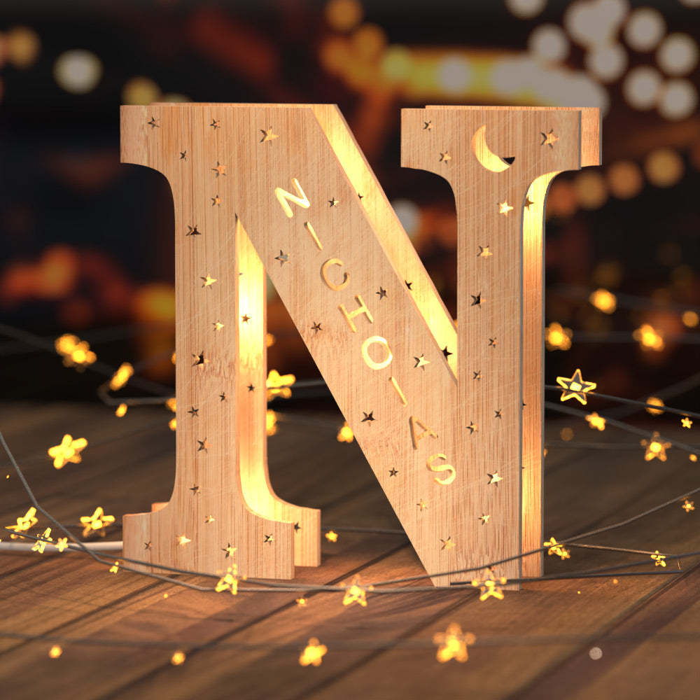 Custom Living Room Wall Decor Night Light Engraved Letter S  Household lights