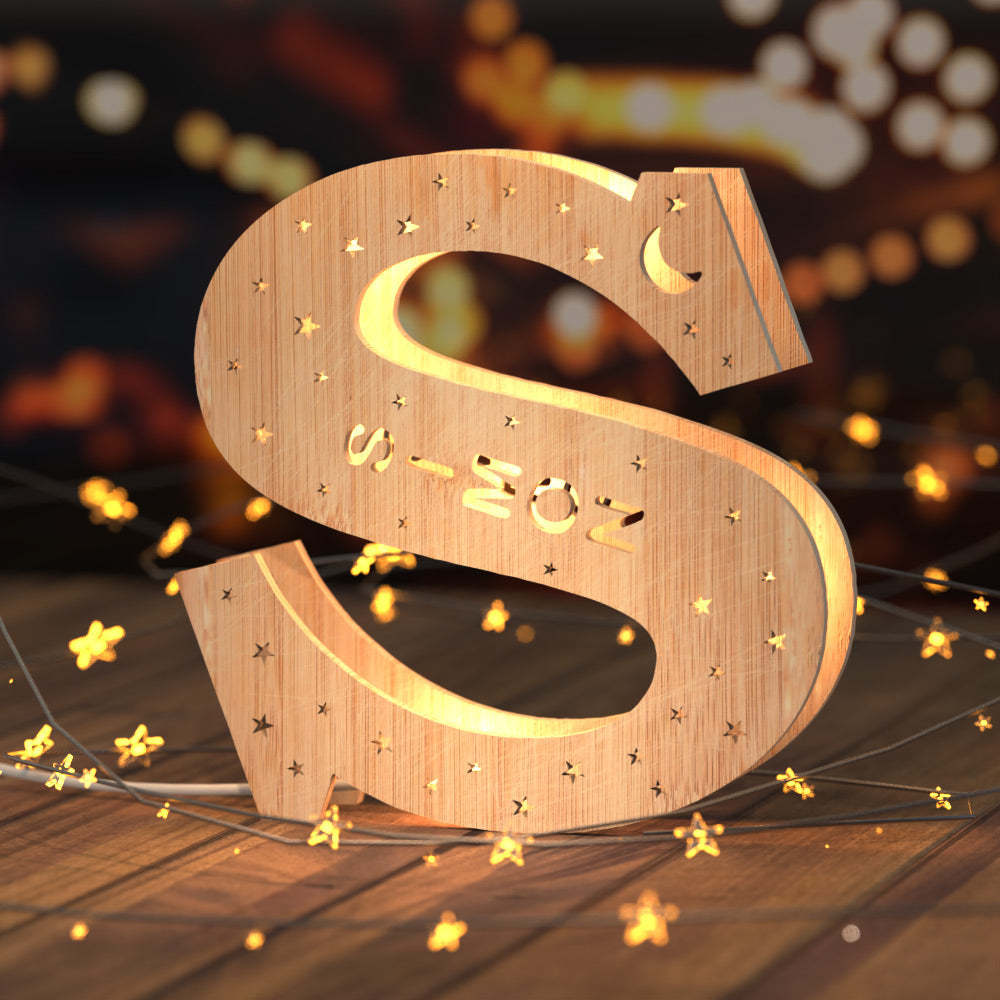 Custom Living Room Wall Decor Night Light Engraved Letter S  Household lights