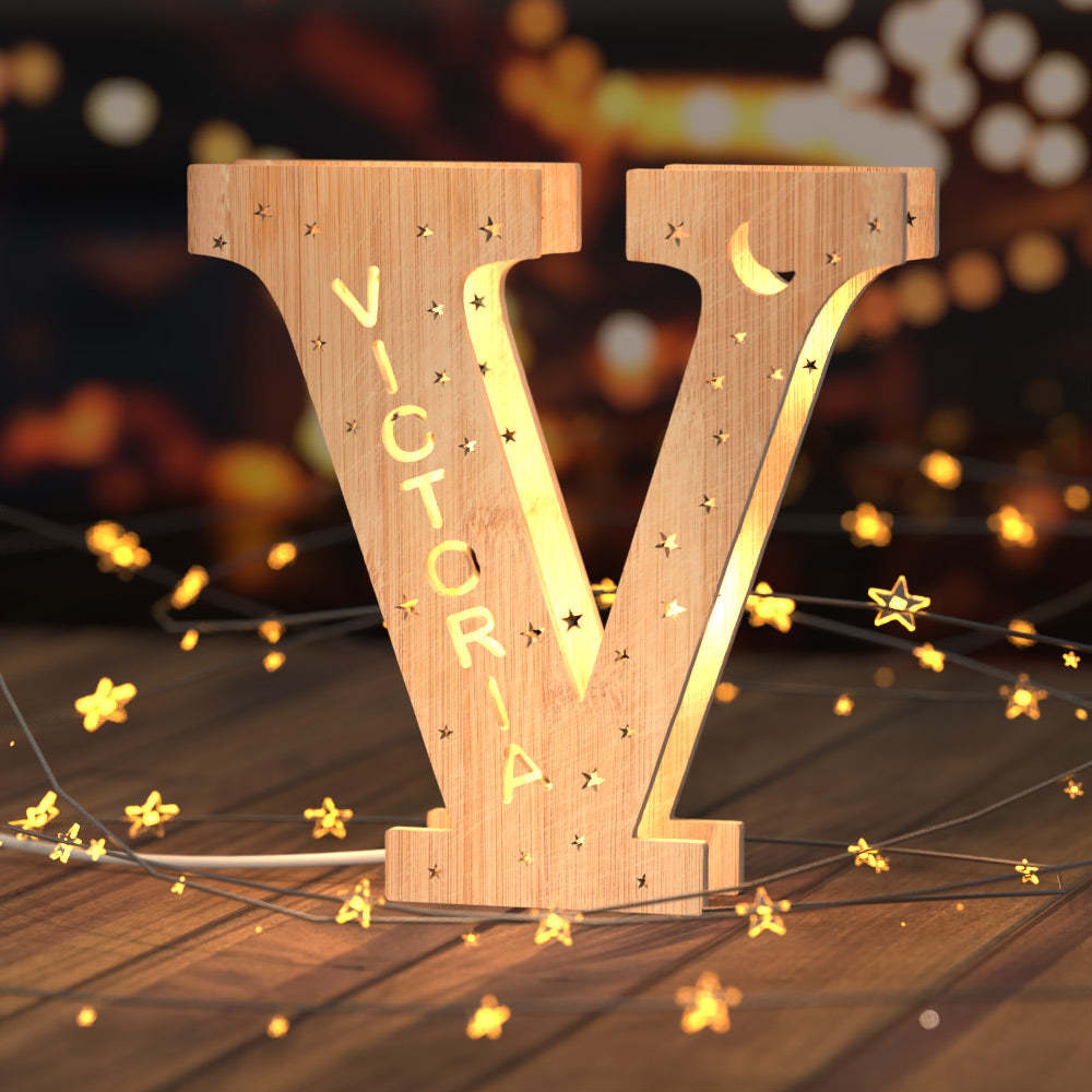 Custom Living Room Wall Decor Night Light Engraved Letter S  Household lights