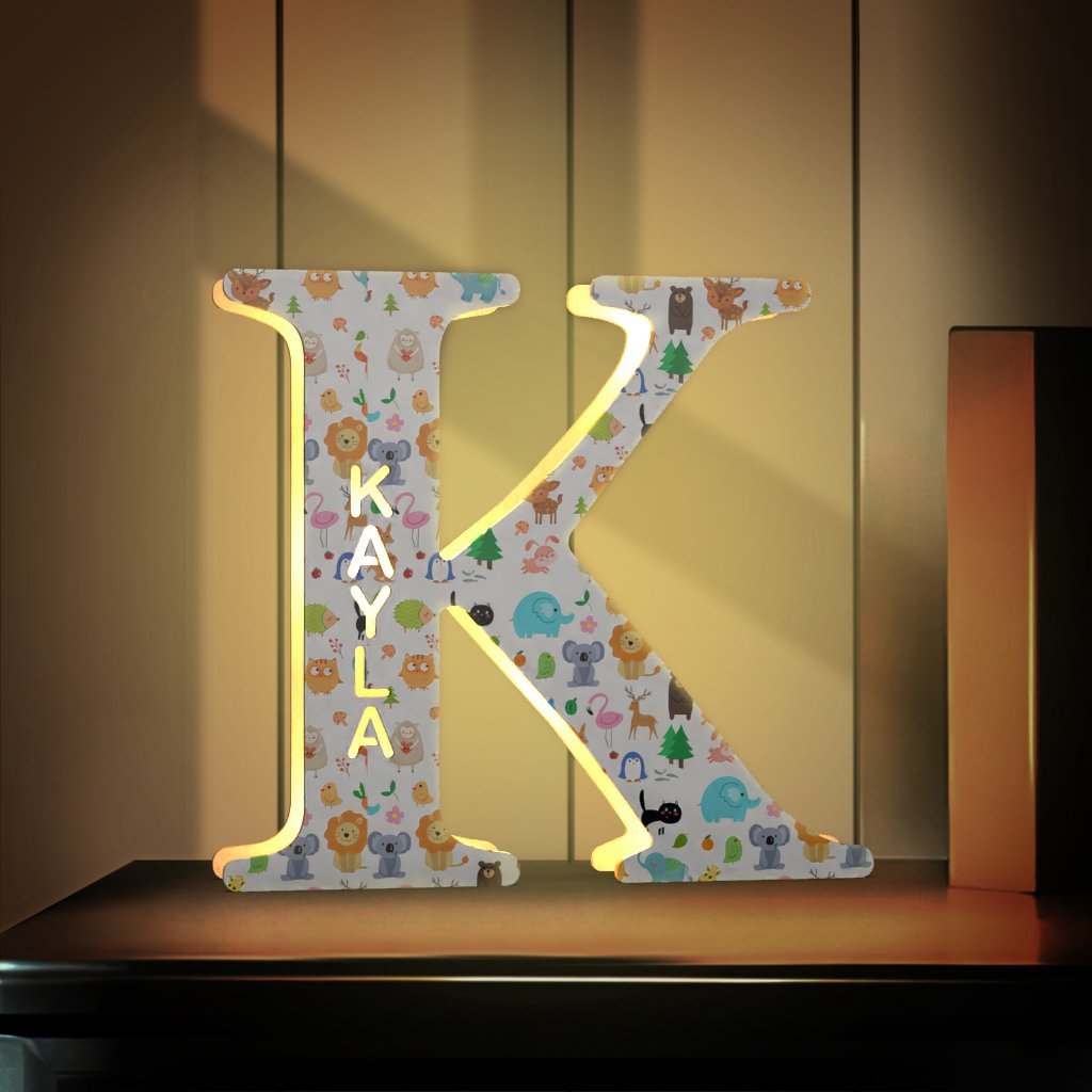 Custom Name Sign Up Letter Led Wooden Lamps Engraved Name for Couples & Friends & Family Gift