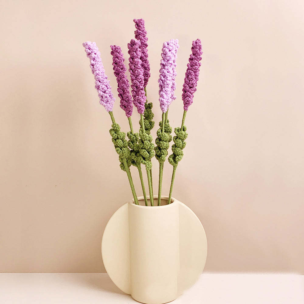 鉤針花薰衣草手工針織禮物送給她的畢業禮物 - PhotoMoonLampTW