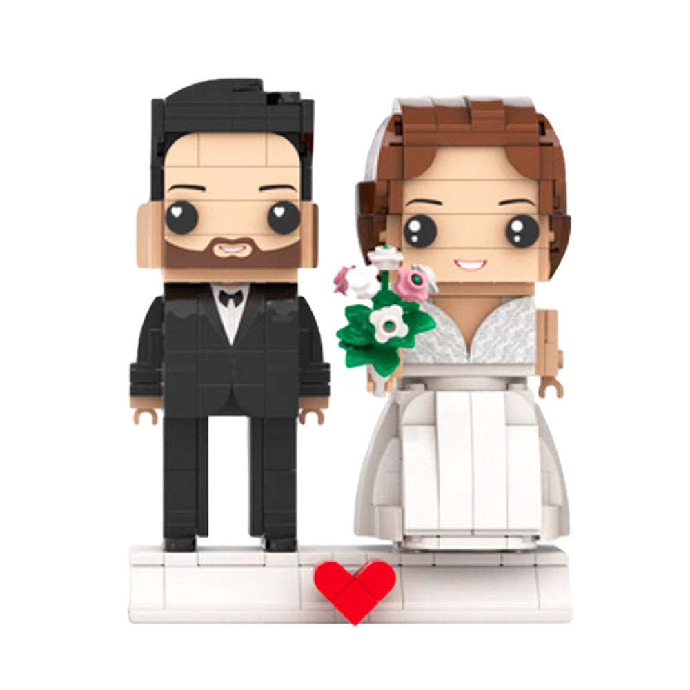 全身可自訂 2 人客製化積木人偶我們結婚了 B​​rick Me 人偶 - PhotoMoonLampTW
