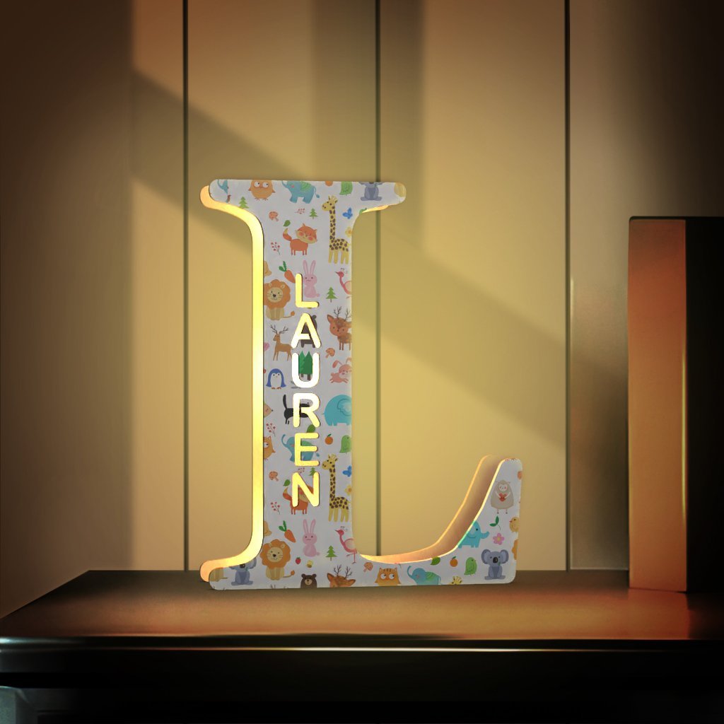 Custom Name Sign Up Letter Led Wooden Lamps Engraved Name for Couples & Friends & Family Gift