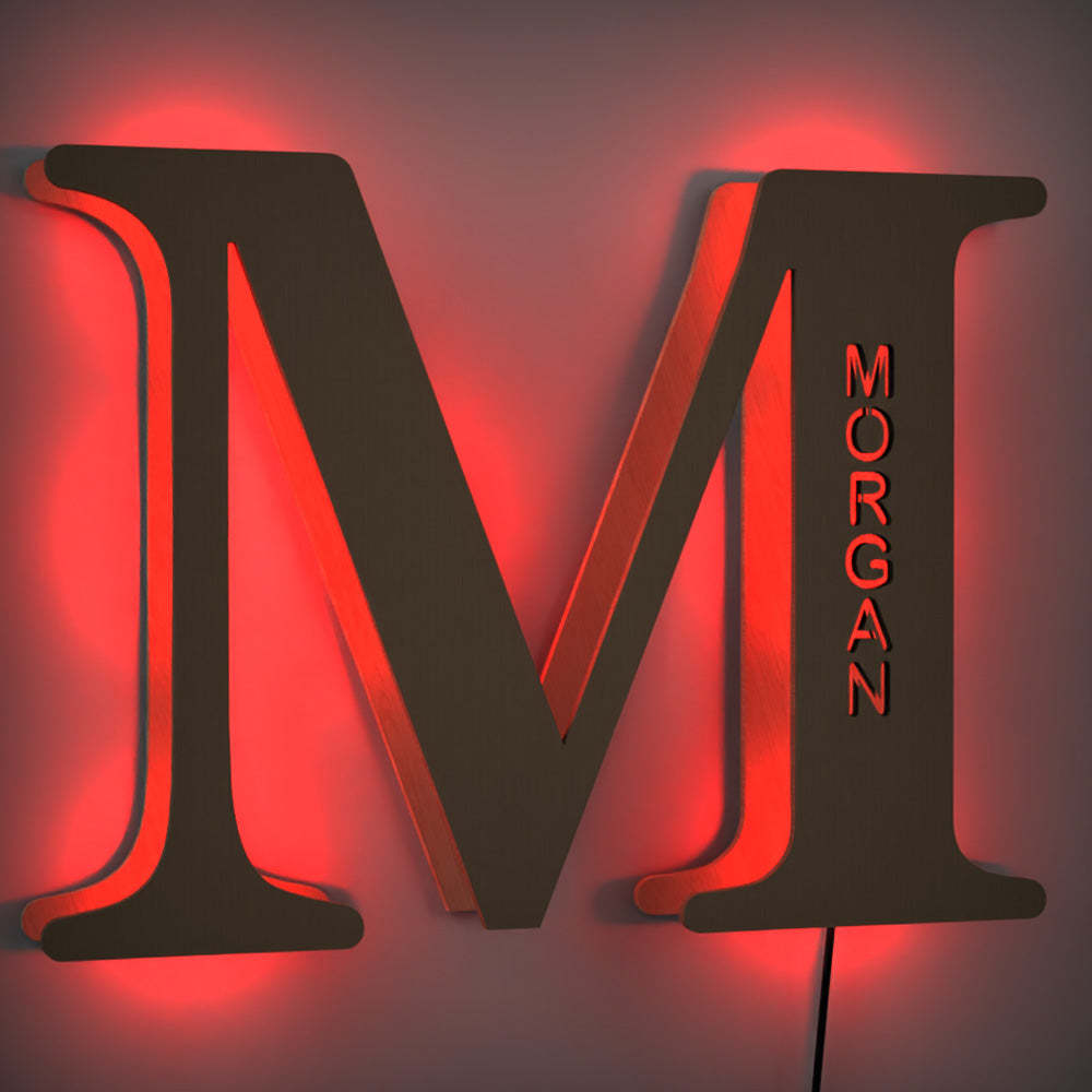 Custom Up Letter N Wall Light Name Sign Bedroom Decor Light Corridor Light Night Lamp For Her