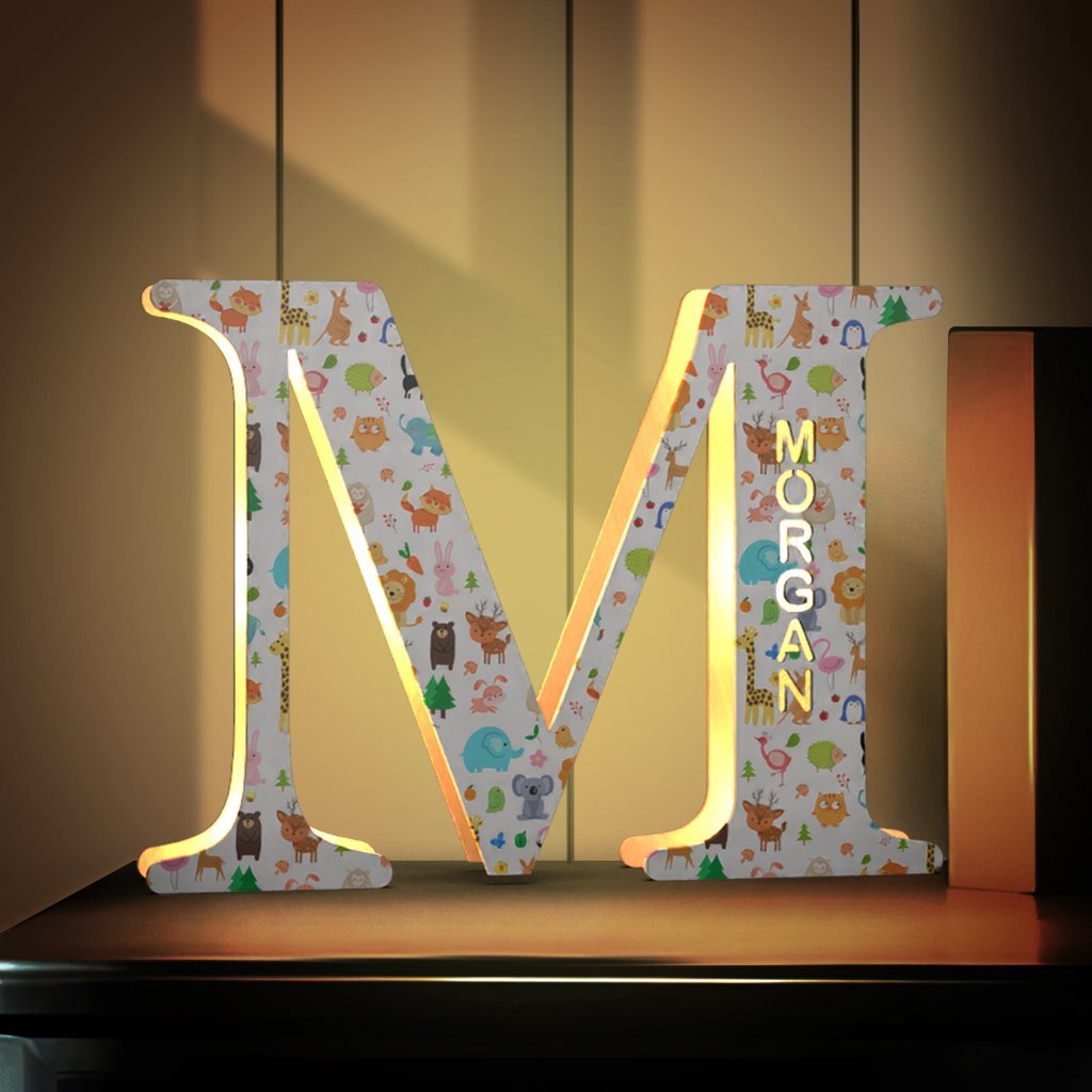 Custom Name Sign Up Letter Led Wooden Lamps Engraved Name for Couples & Friends & Family Gift