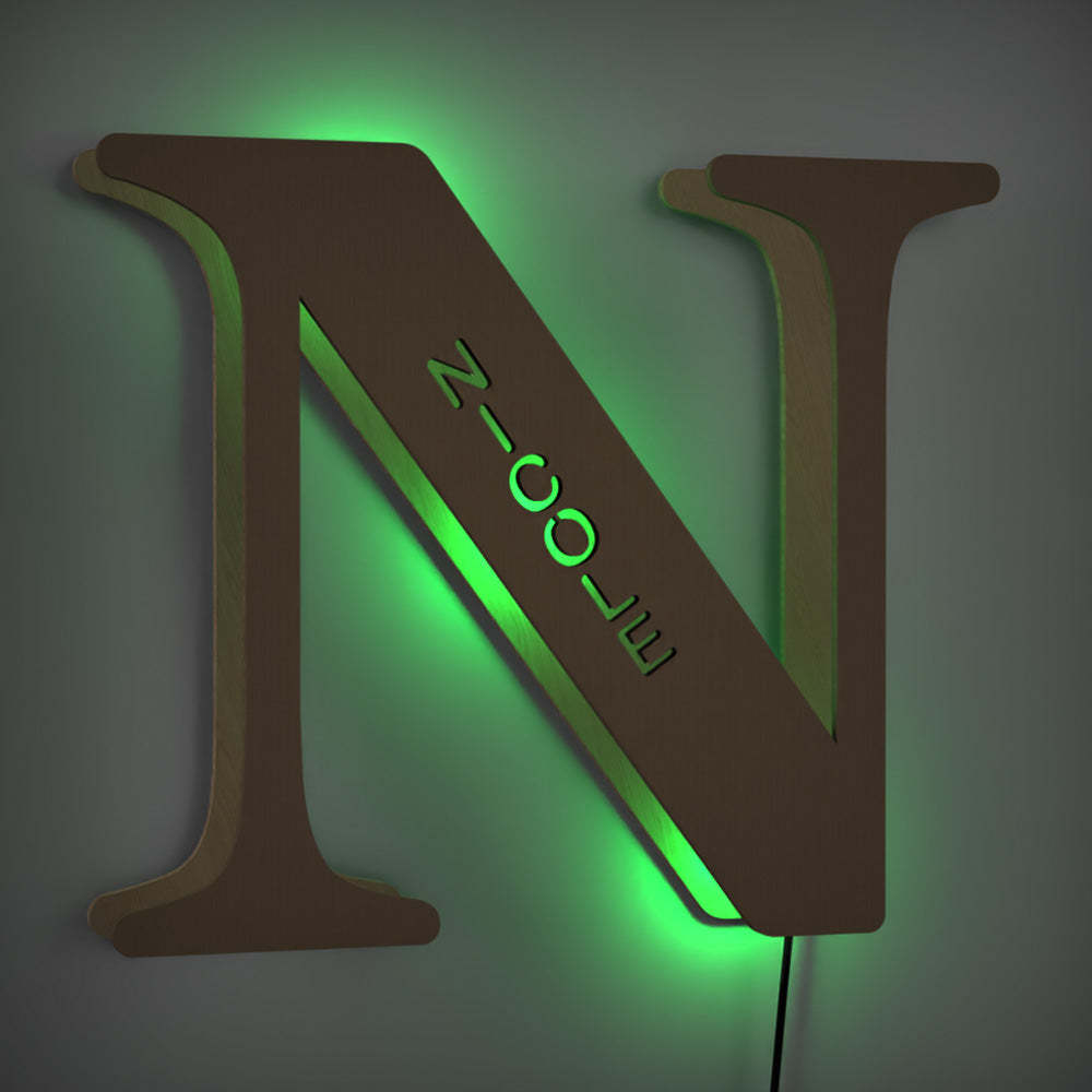 Custom Up Letter N Wall Light Name Sign Bedroom Decor Light Corridor Light Night Lamp For Her