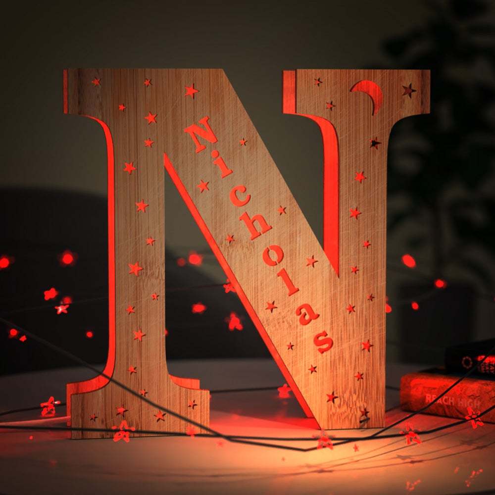 Custom Living Room Wall Decor Night Light Engraved Letter S  Household lights