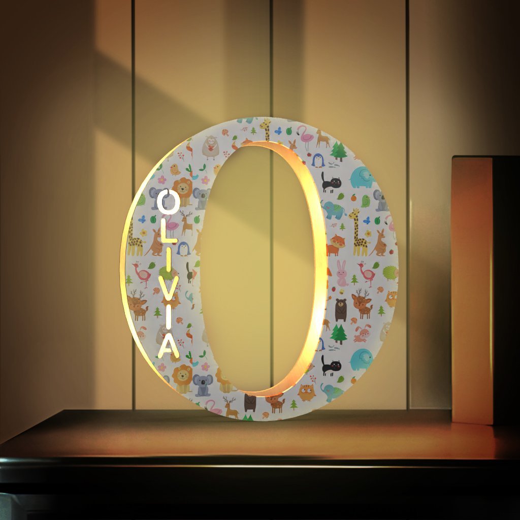 Custom Name Sign Up Letter Led Wooden Lamps Engraved Name for Couples & Friends & Family Gift