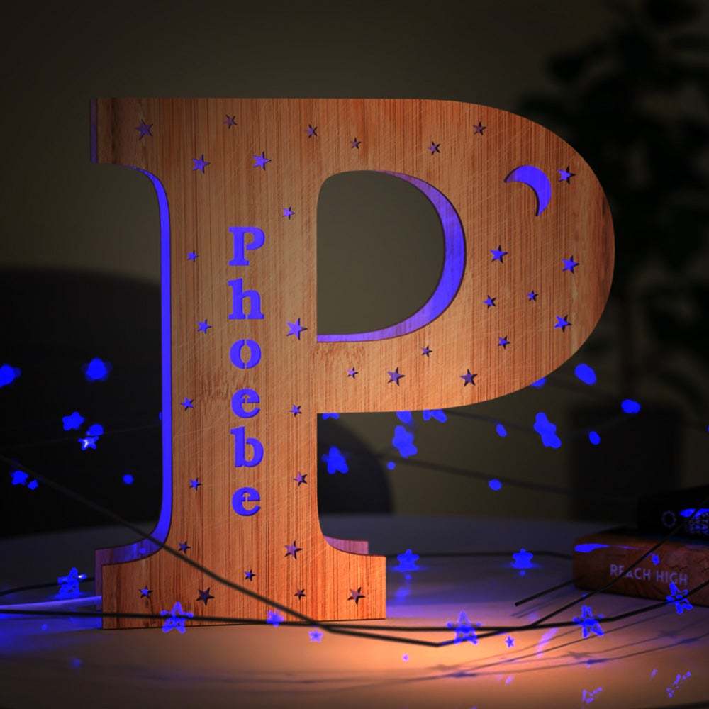 Custom Living Room Wall Decor Night Light Engraved Letter S  Household lights