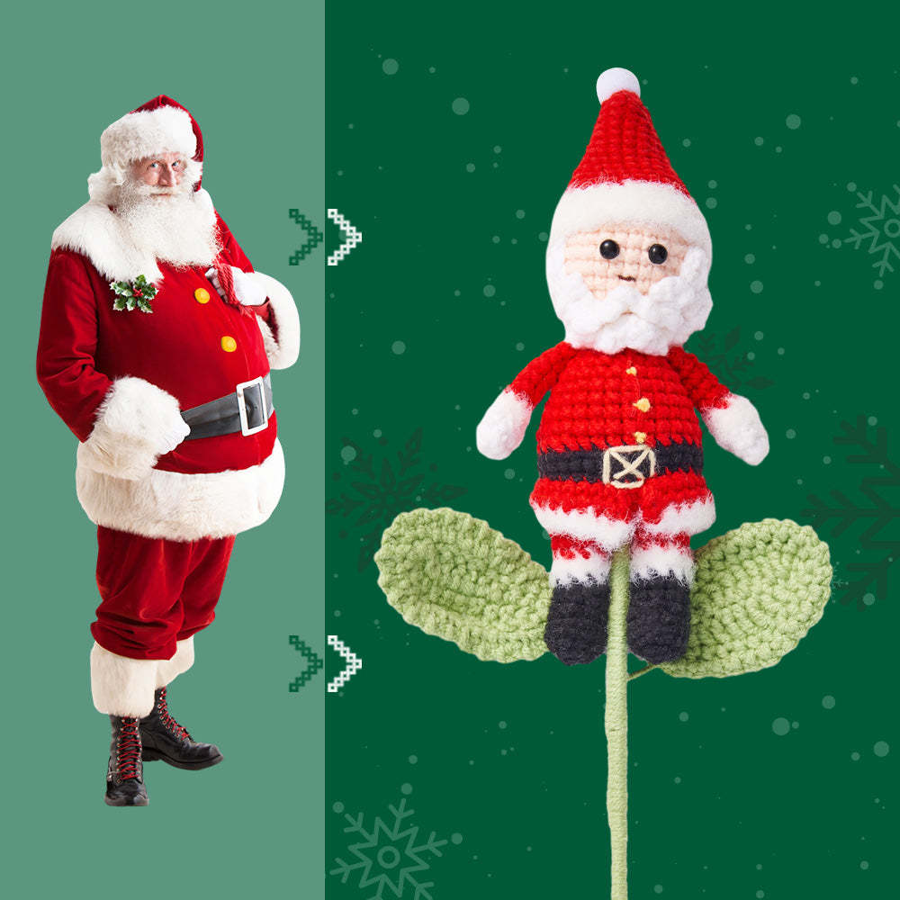 聖誕鉤針娃娃聖誕老人手工針織花聖誕禮物 - PhotoMoonLampTW