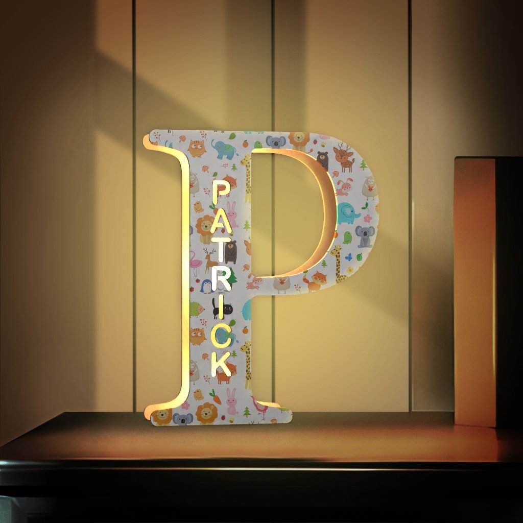 Custom Name Sign Up Letter Led Wooden Lamps Engraved Name for Couples & Friends & Family Gift