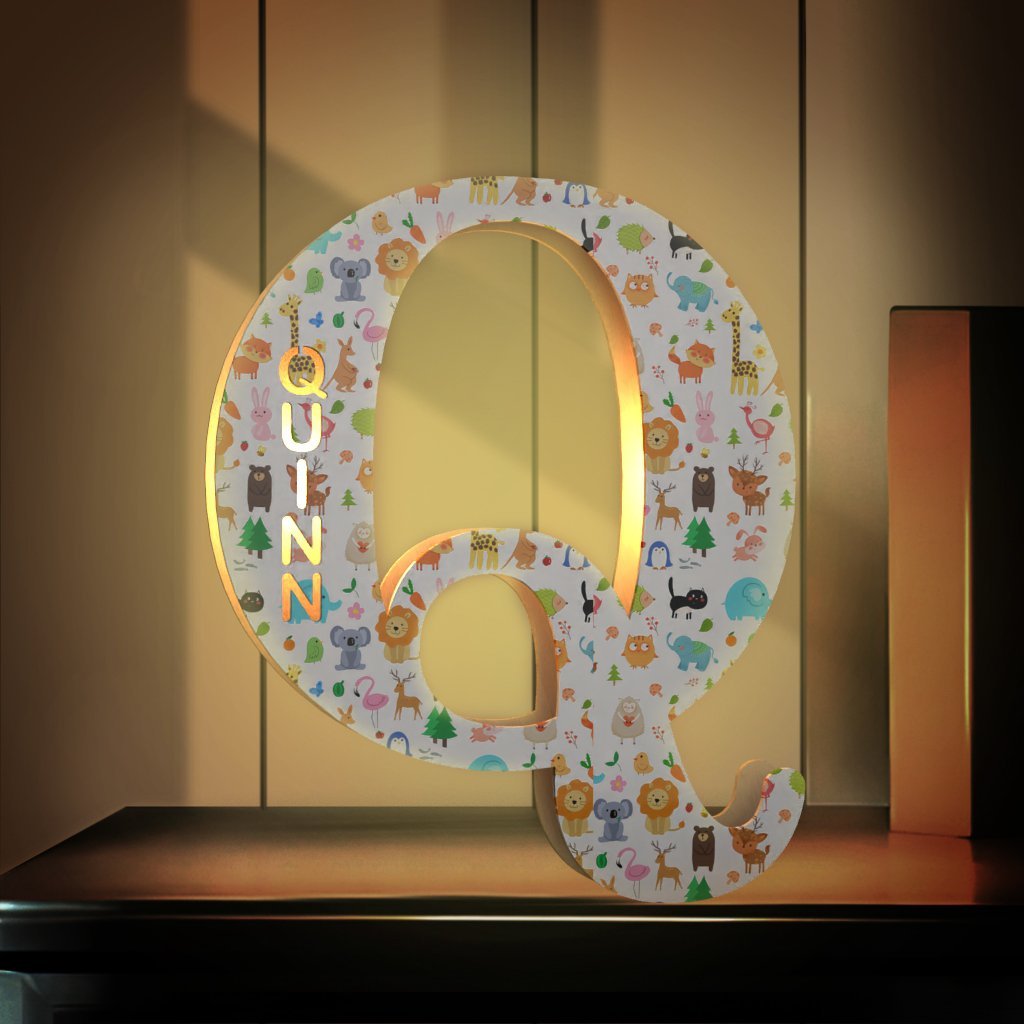 Custom Name Sign Up Letter Led Wooden Lamps Engraved Name for Couples & Friends & Family Gift