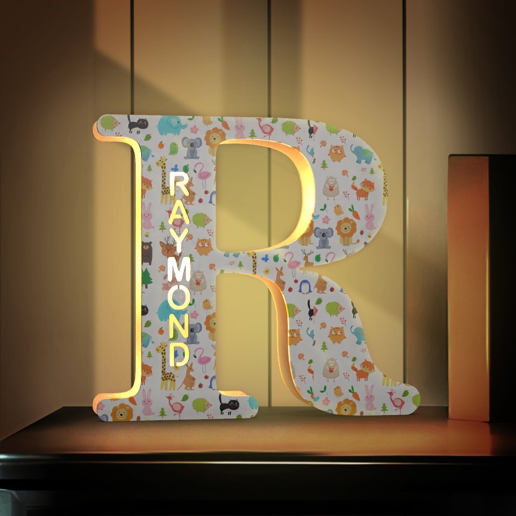 Custom Name Sign Up Letter Led Wooden Lamps Engraved Name for Couples & Friends & Family Gift