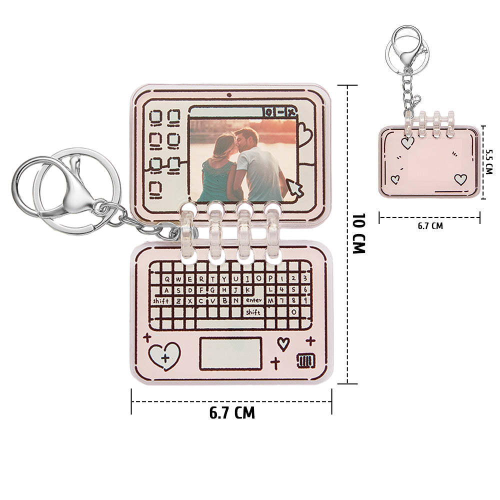 客製化照片壓克力筆記型電腦鑰匙圈情人節禮物 - PhotoMoonLampTW