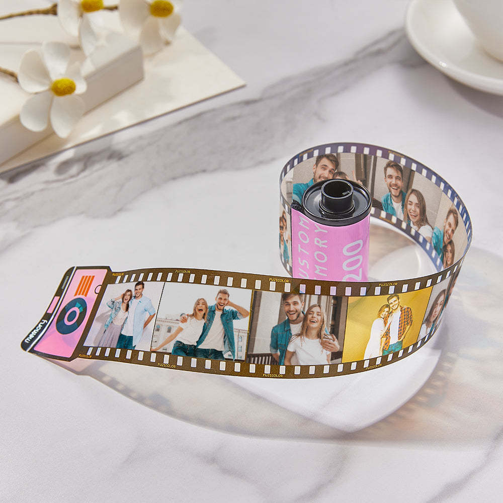 15 Pics Custom Film Roll Keychain Personalized Multiphoto Camera Keychain for Couples - NameNecklace