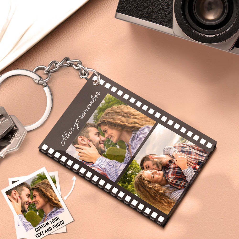Custom Filmstrip Keychain with Photo and Message for Couples - NameNecklace