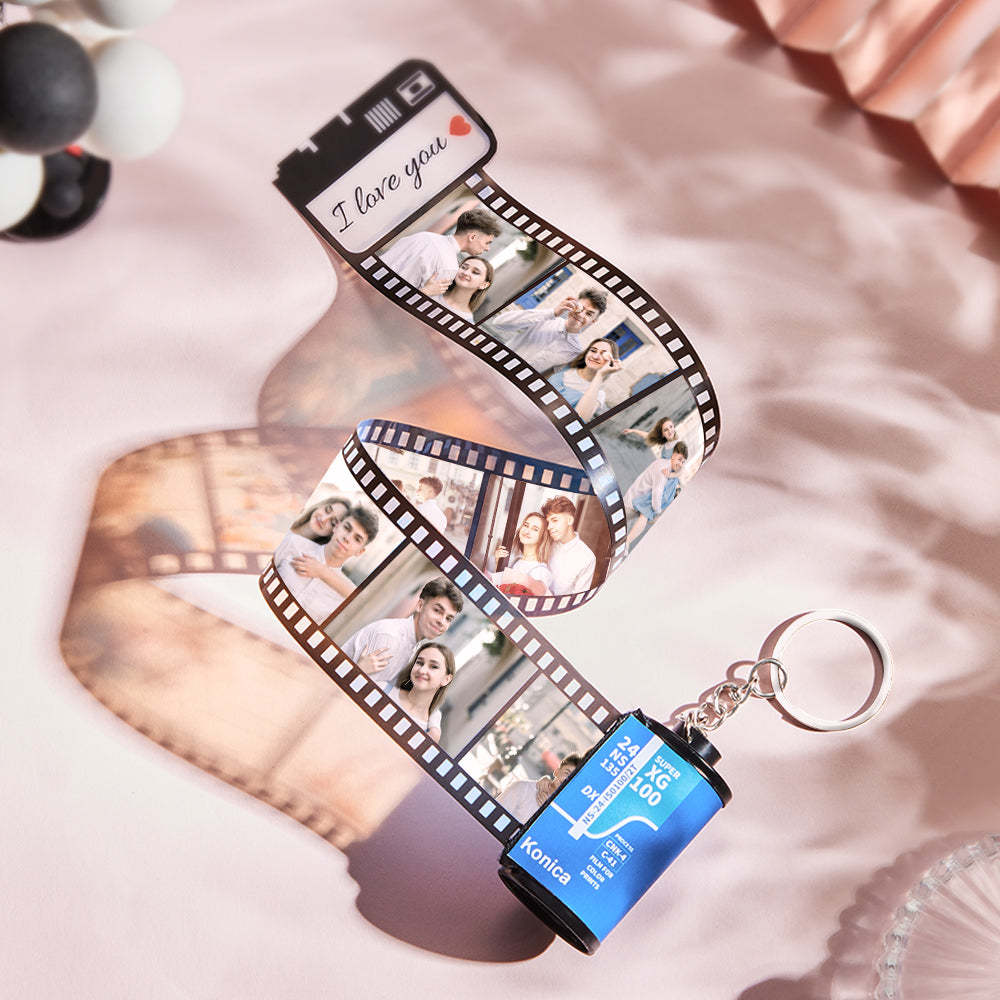 Custom Camera Roll Keychain Personalized Photo Engraved Film Roll Keychain Anniversary Gift - NameNecklace